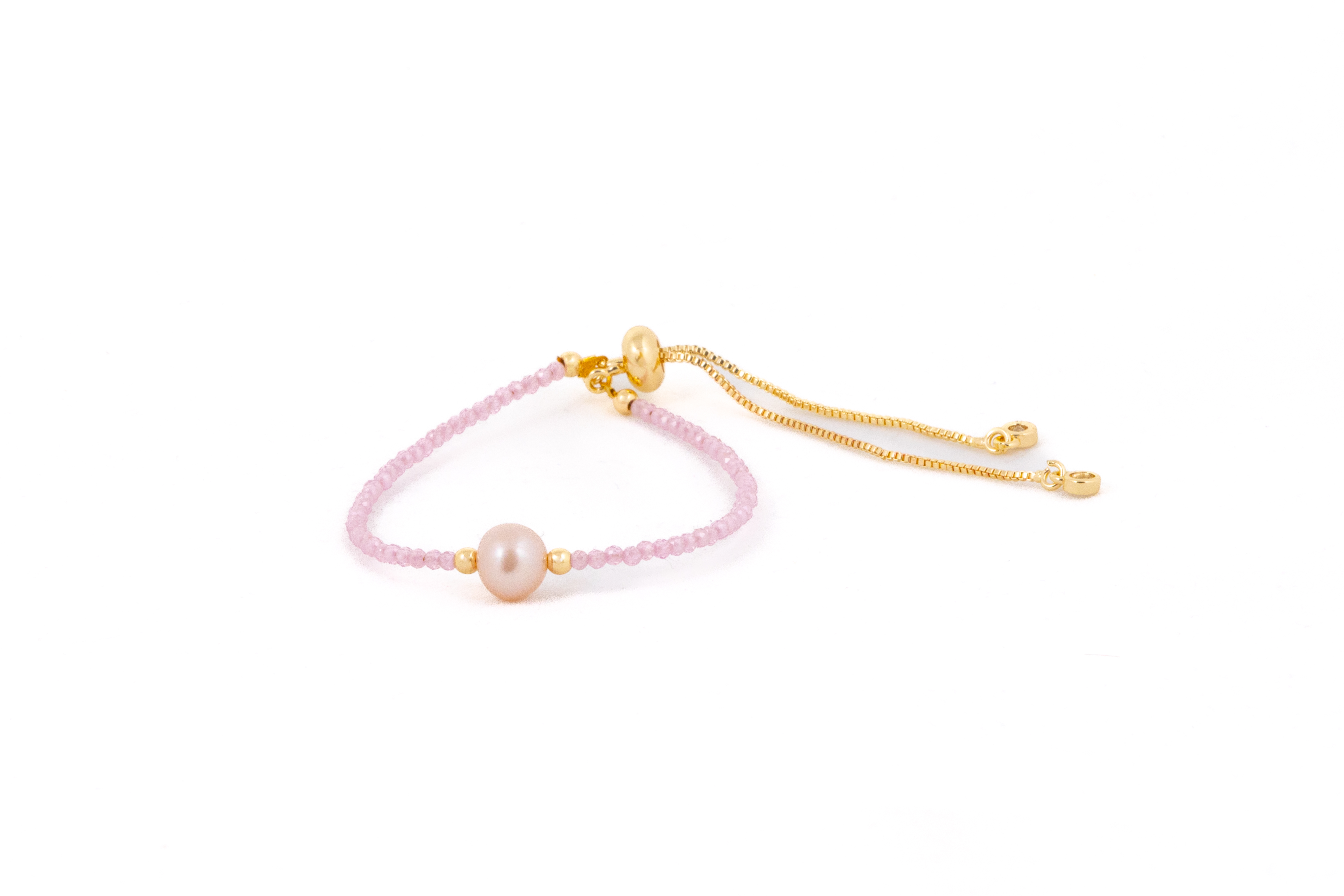 Brățară cu cristale roz si perlă de apă dulce