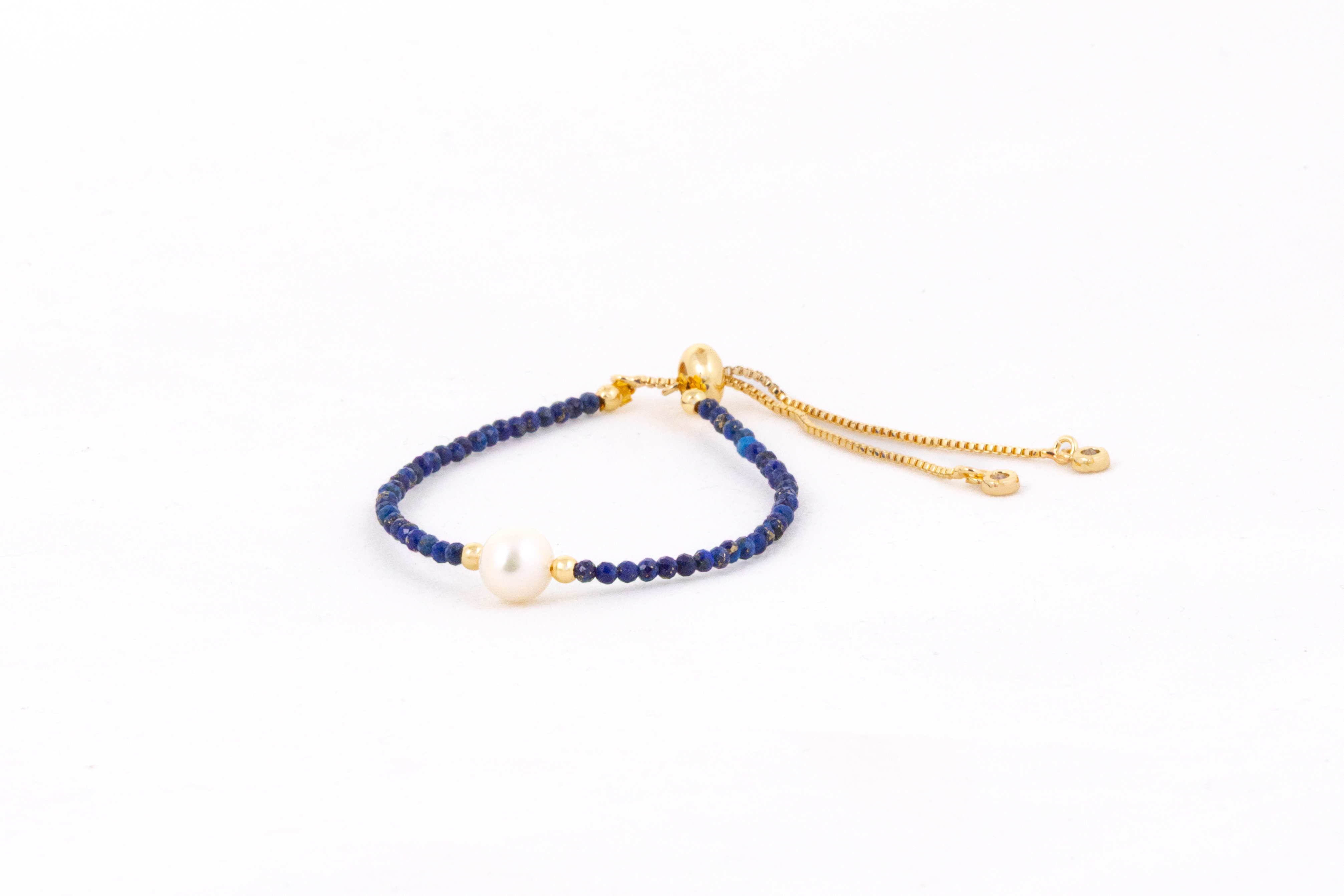 Brățară cu cristale lapis lazuli si perlă de apă dulce