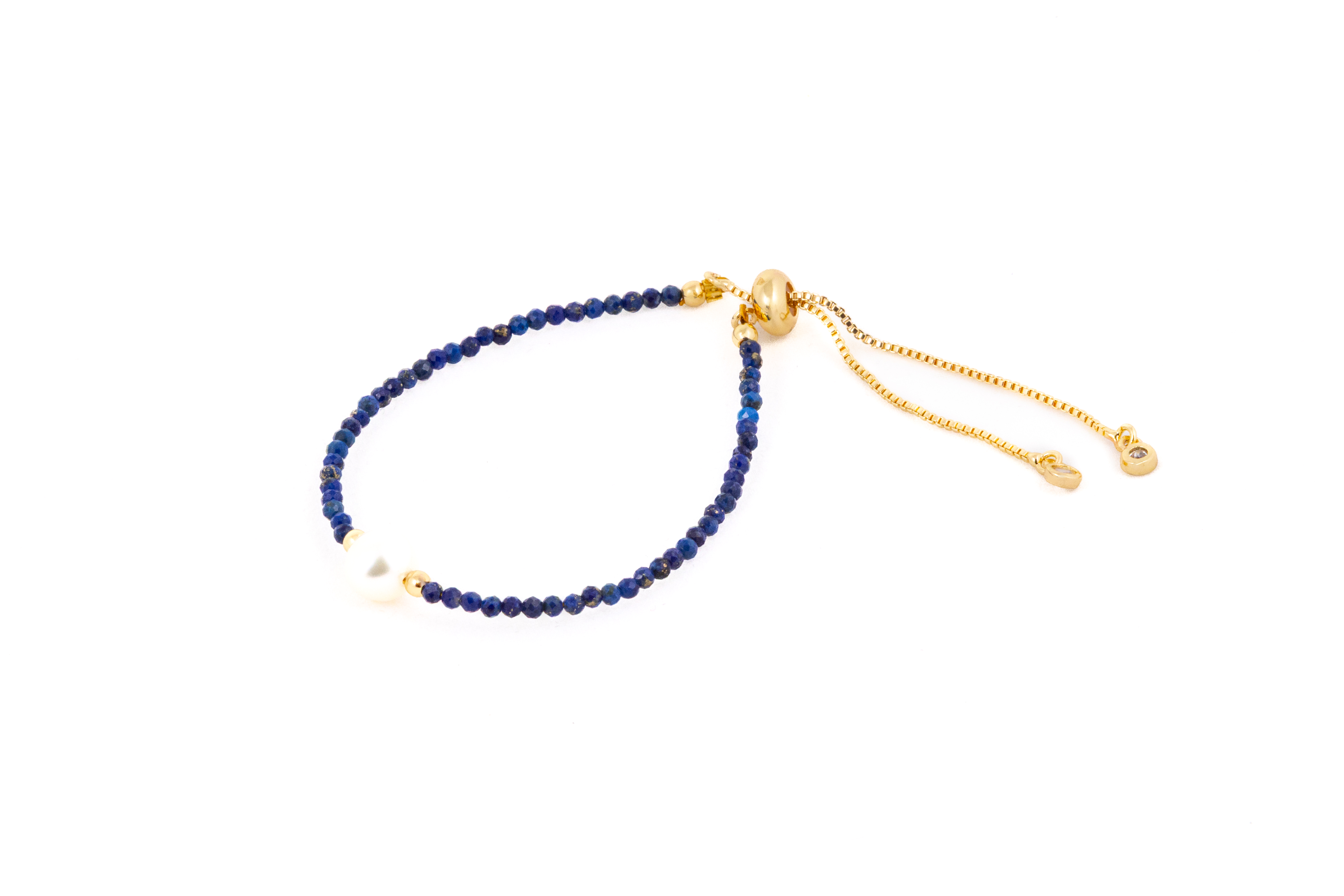 Brățară cu cristale lapis lazuli si perlă de apă dulce - Imagine 4