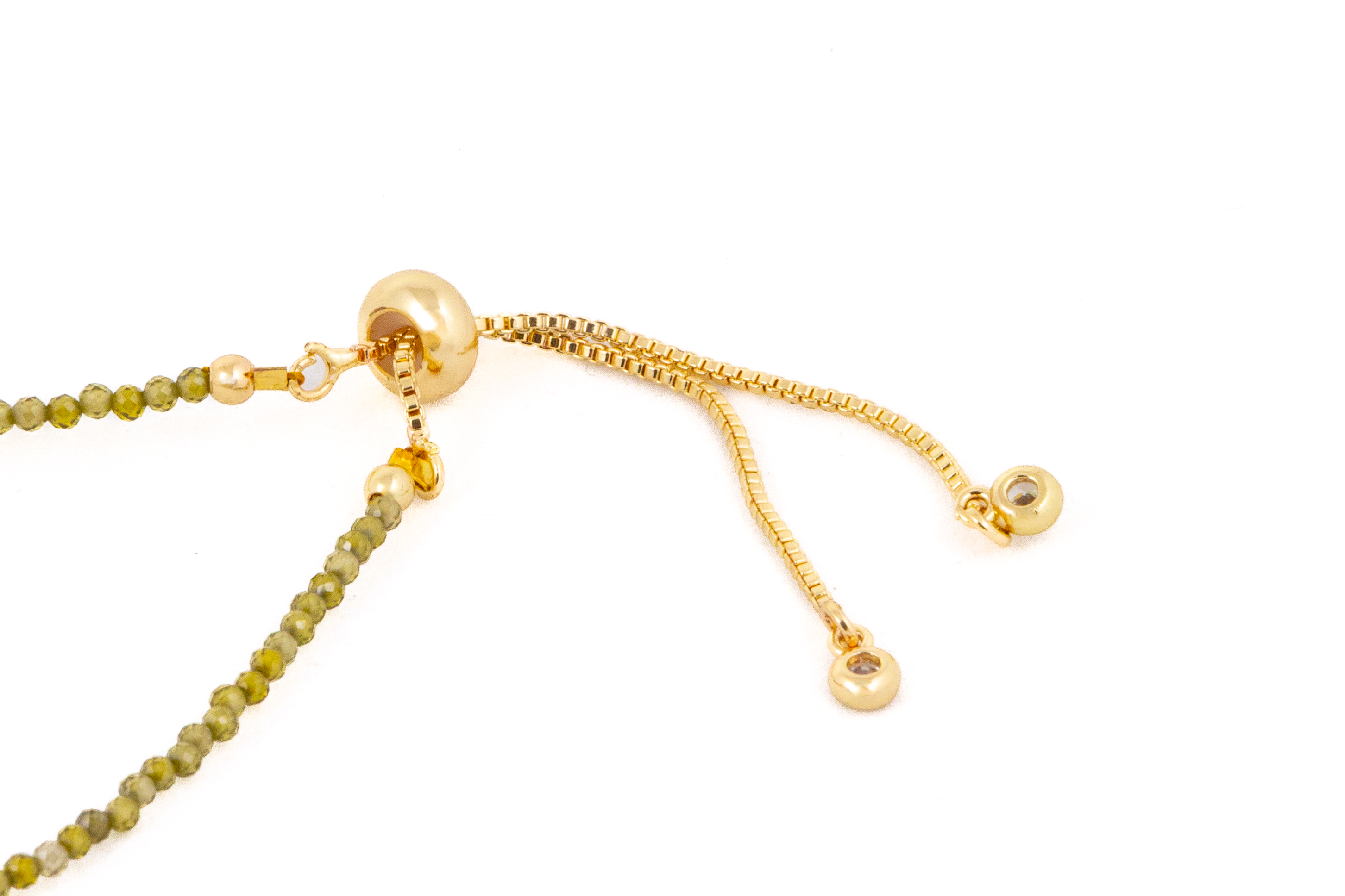 Brățară cu cristale verzi si perlă de apă dulce - Imagine 5