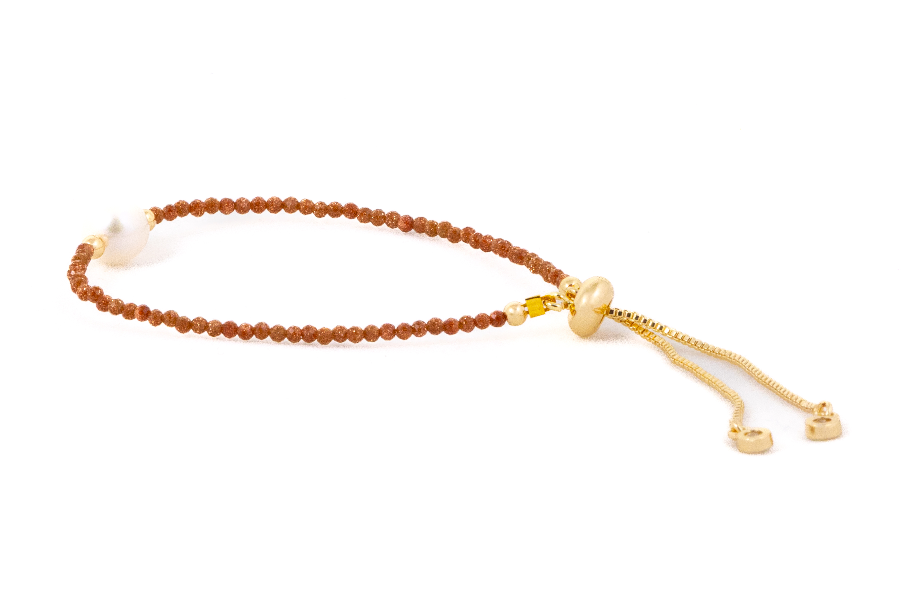 Brățară cu cristale de toamnă si perlă de apă dulce - Imagine 3