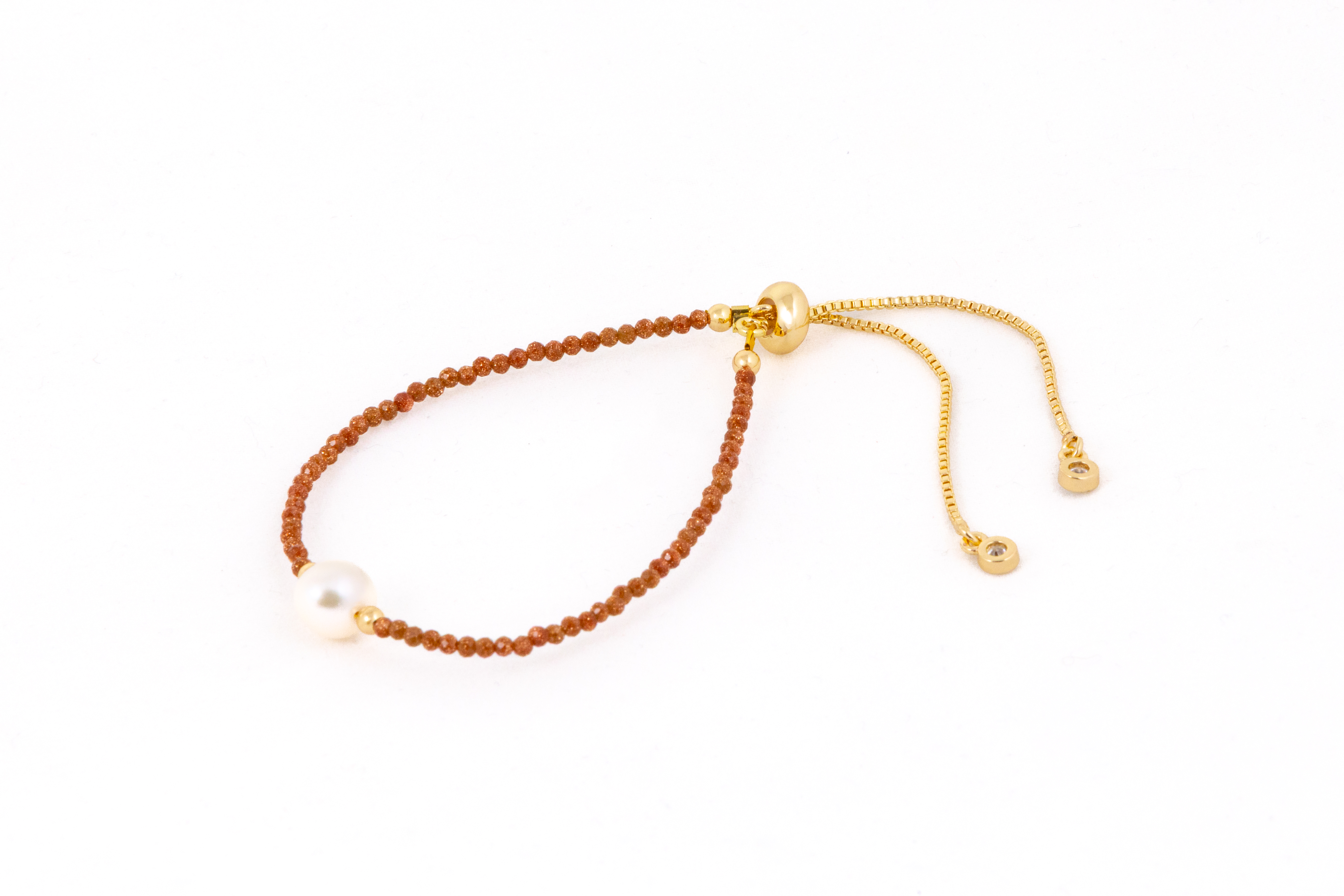 Brățară cu cristale de toamnă si perlă de apă dulce - Imagine 4