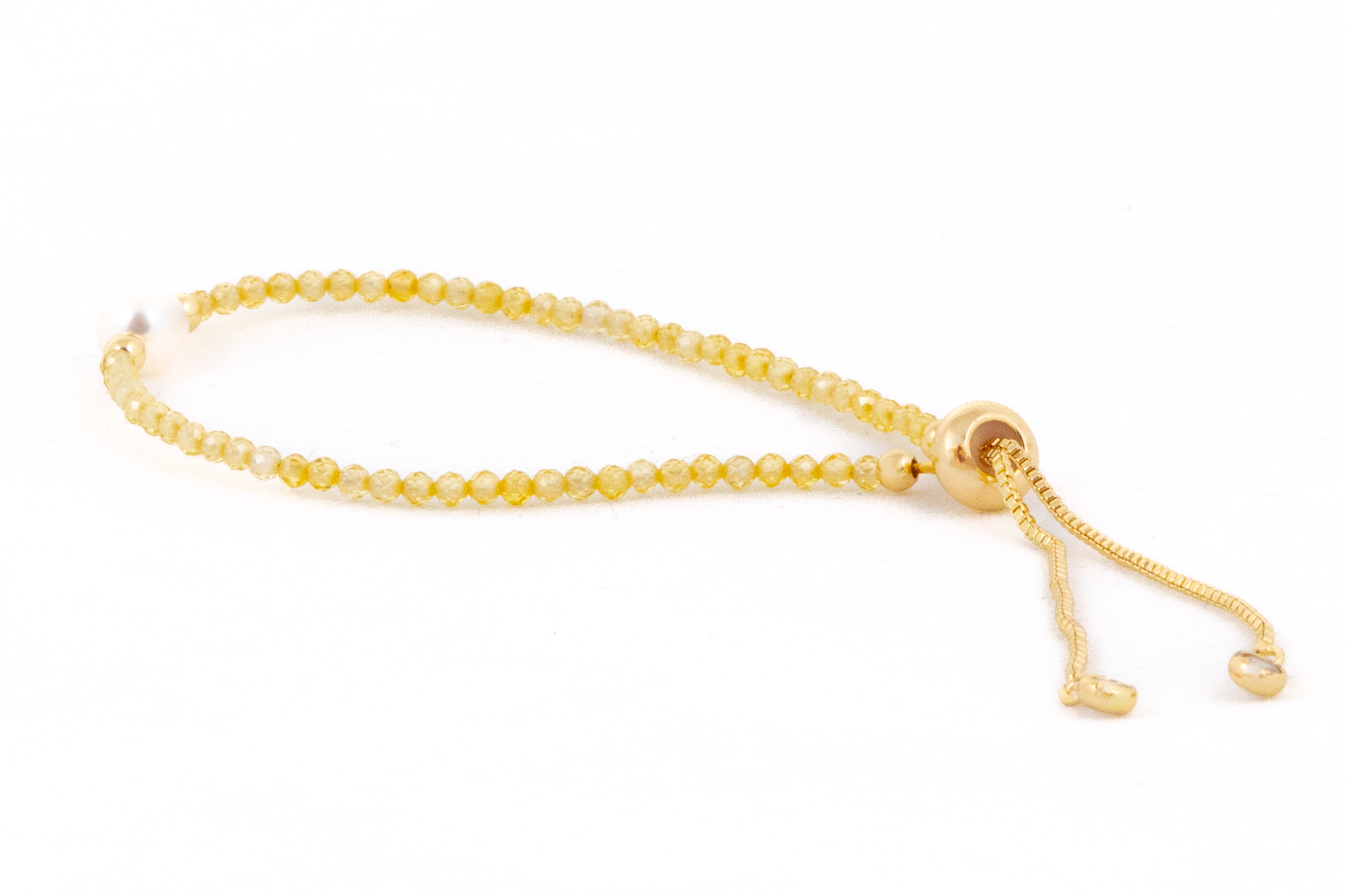 Brățară cu cristale aurii si perlă de apă dulce - Imagine 3