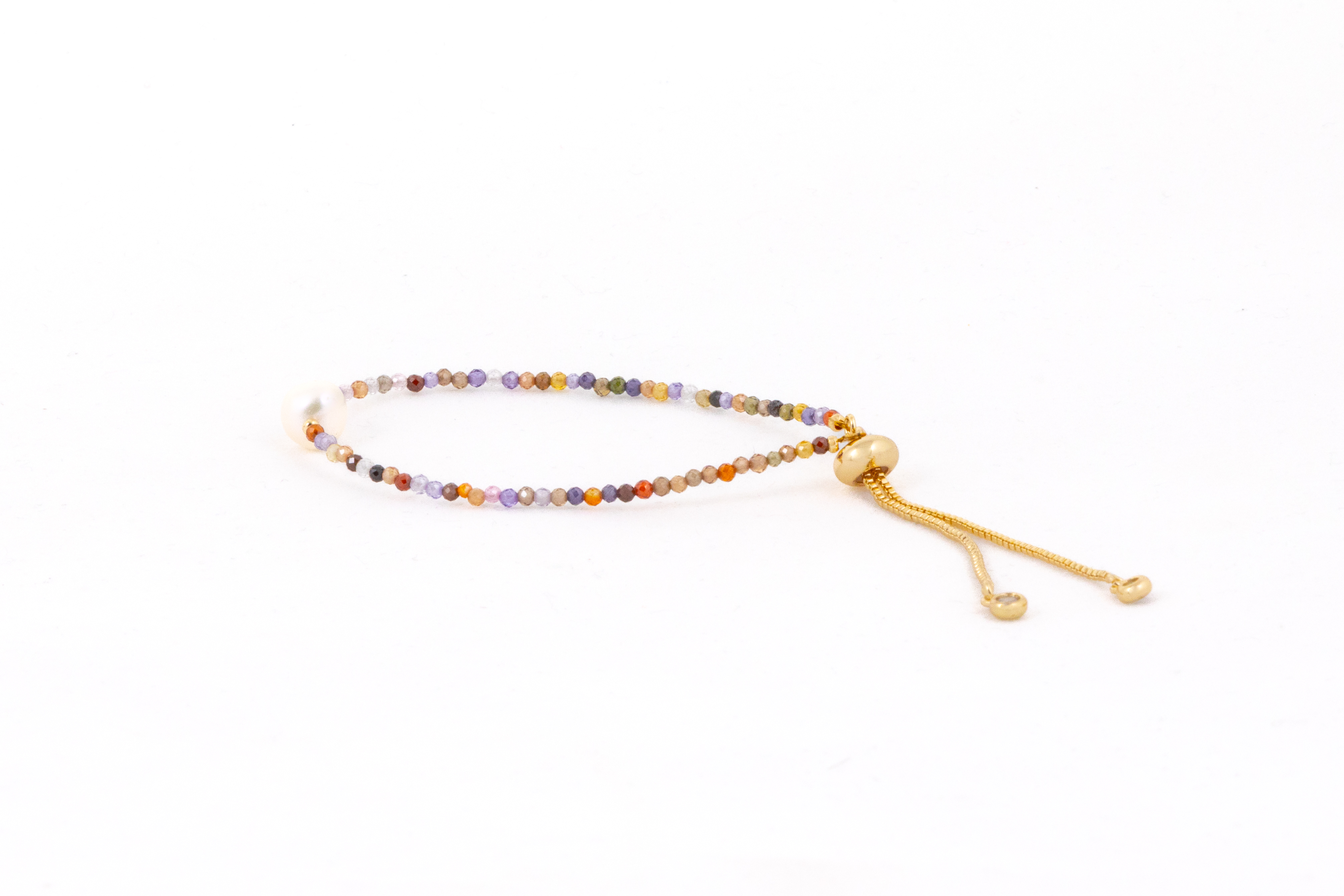 Brățară cu cristale multicolore si perlă de apă dulce - Imagine 2