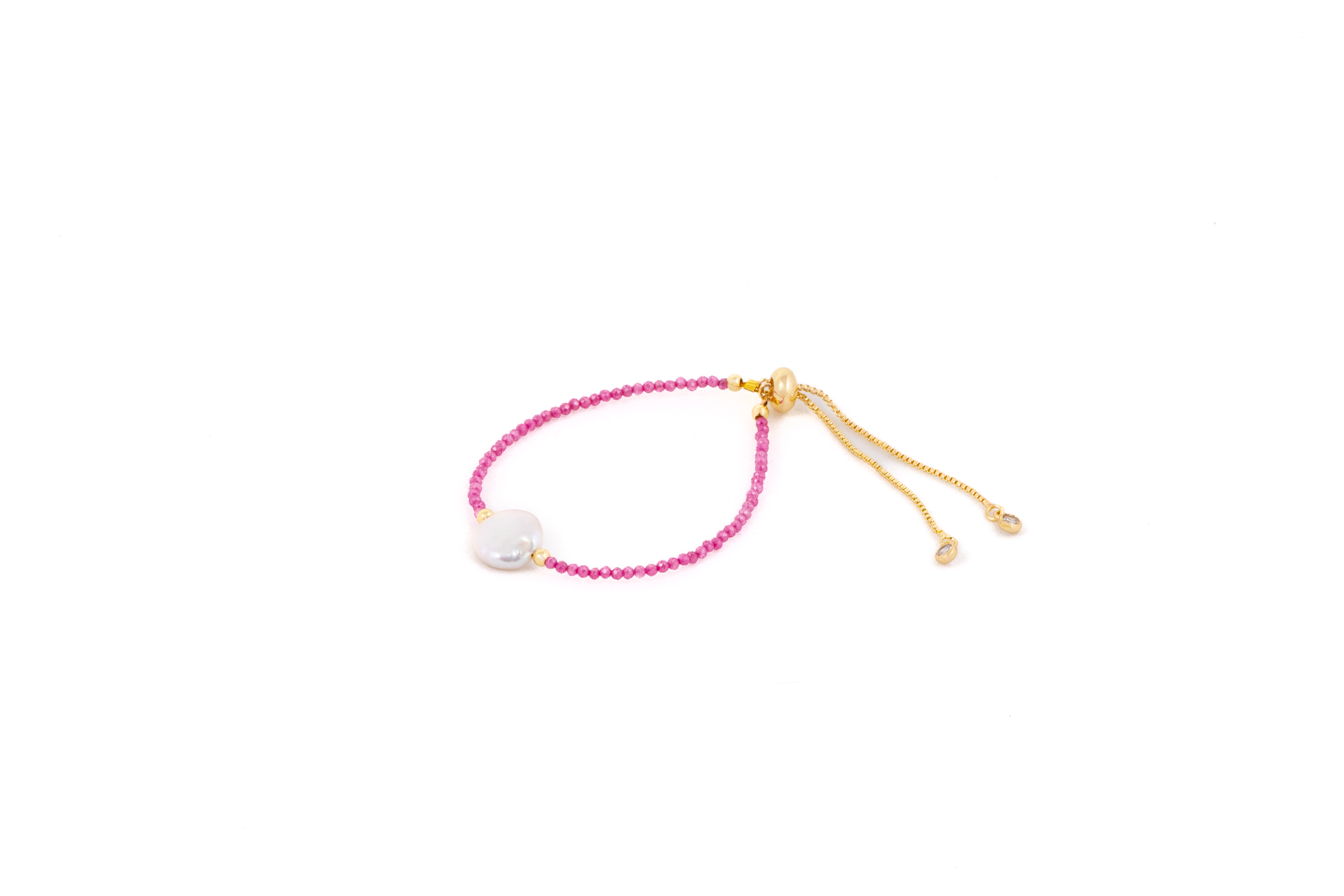 Brățară cu cristale roz si perlă de apă dulce tip 