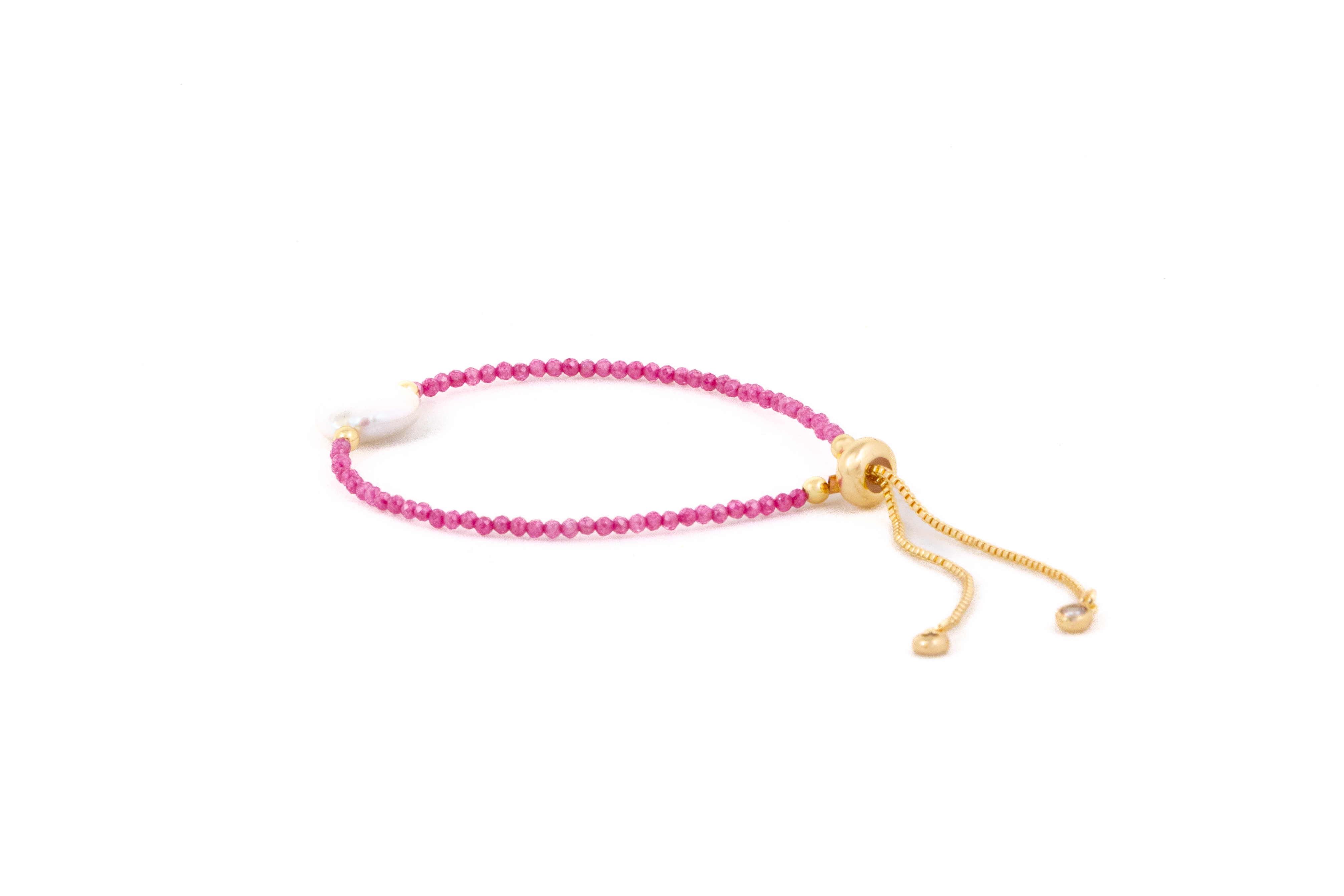 Brățară cu cristale roz si perlă de apă dulce tip 