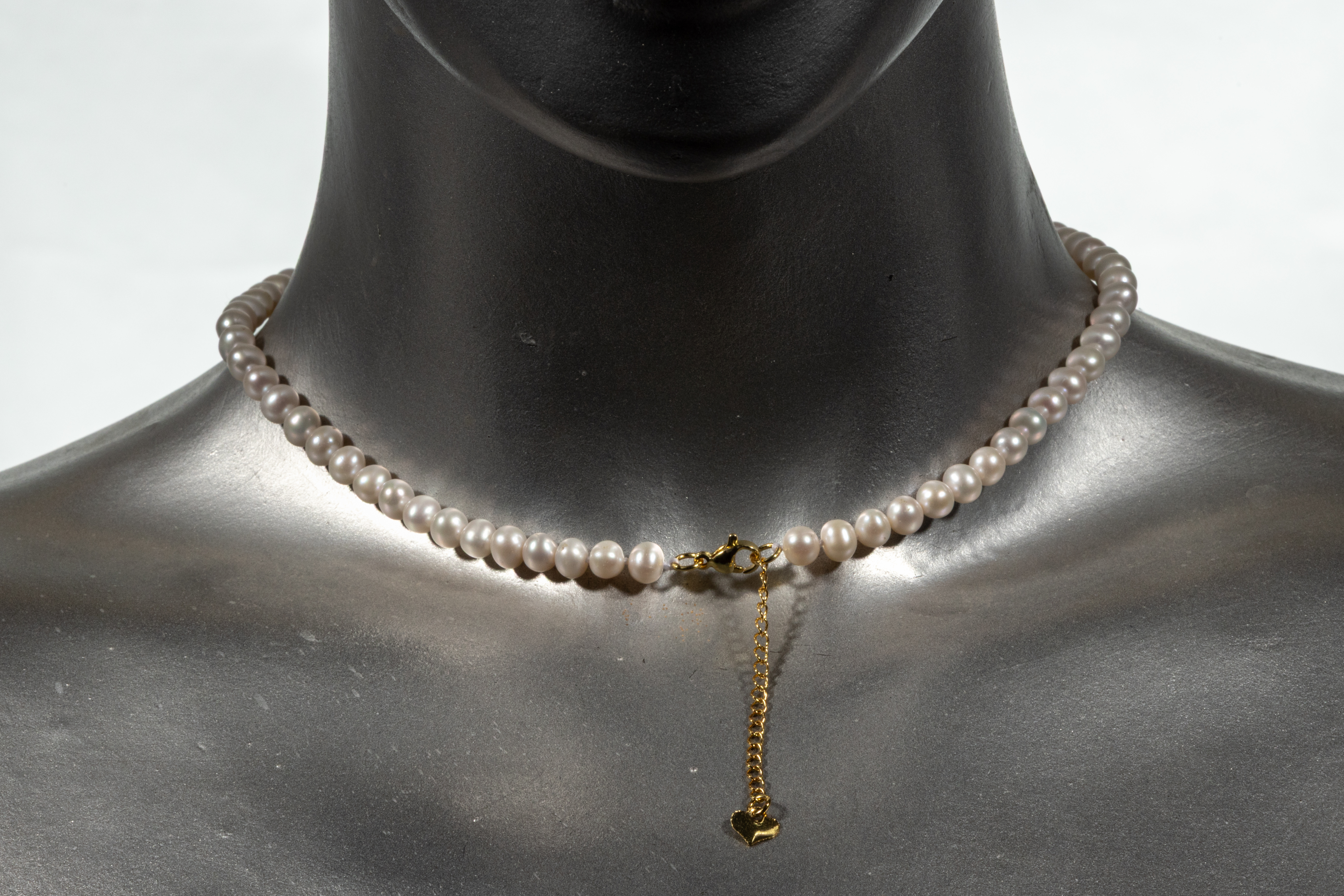 Colier cu perle de apă dulce cu luciu natural si inchizătoare aurie - Imagine 6