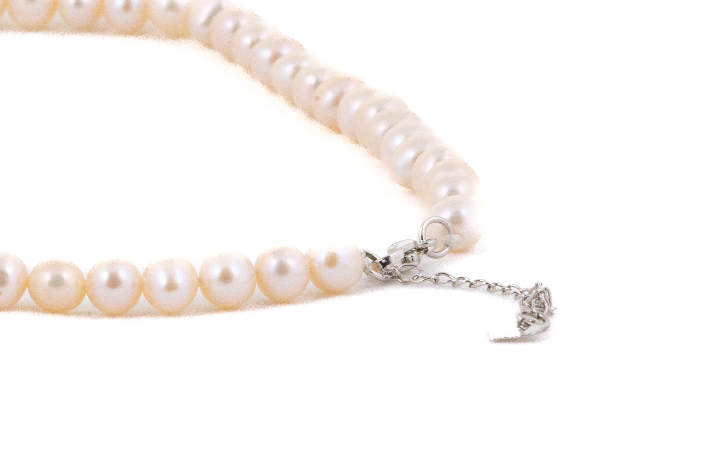 Colier de perle de apă dulce cu luciu natural si inchizătoare argintie - Imagine 3