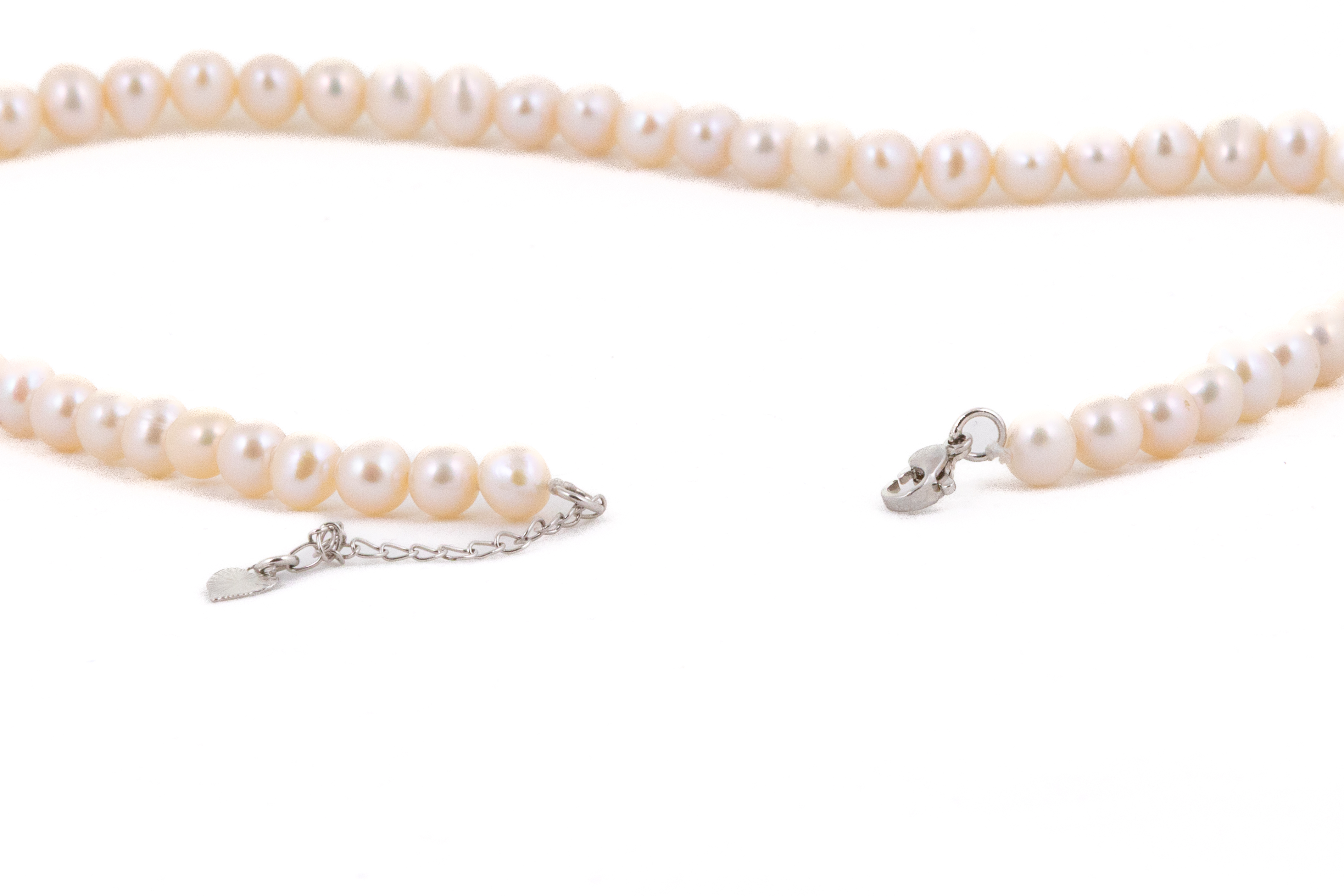 Colier de perle de apă dulce cu luciu natural si inchizătoare argintie - Imagine 4